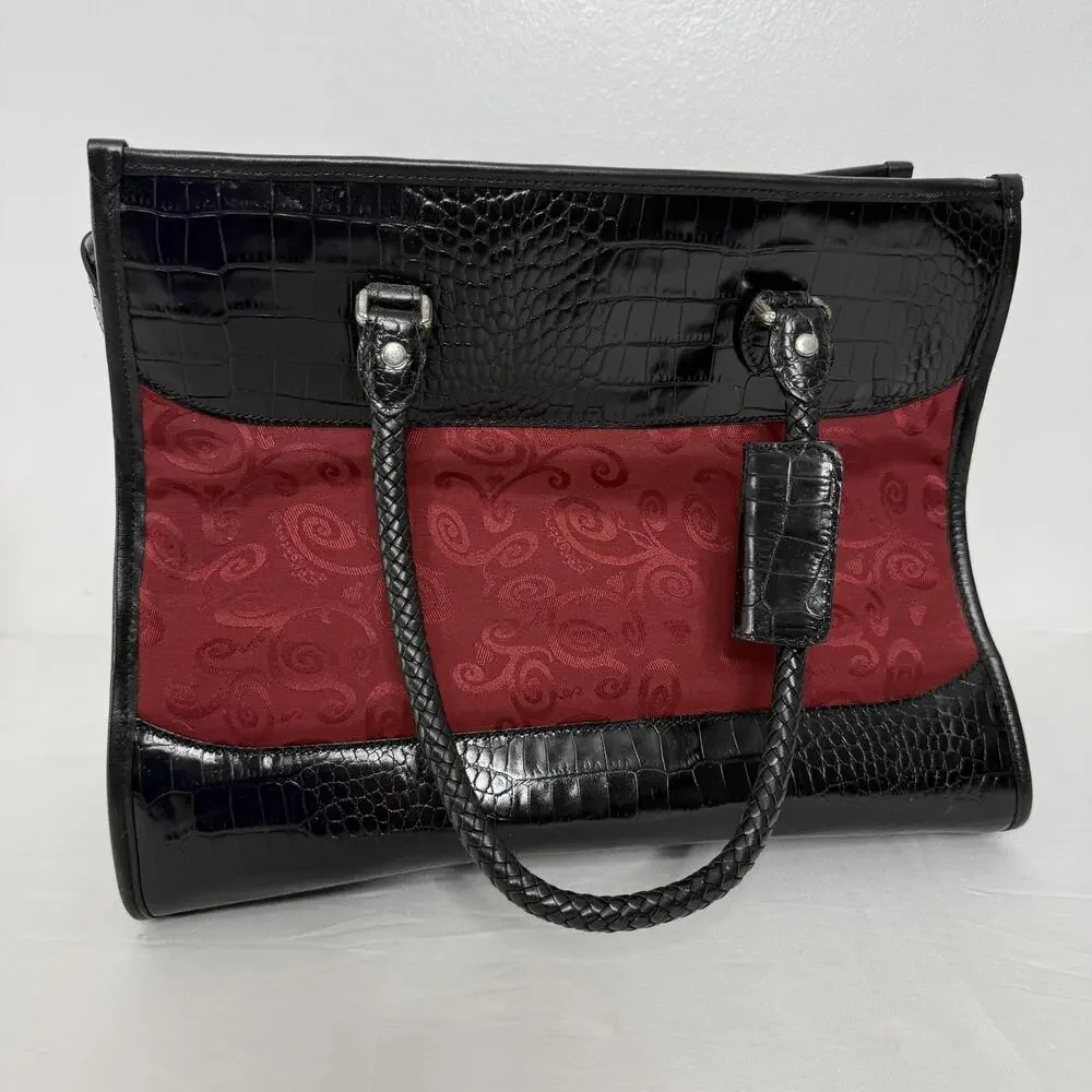 Brighton Black Leather Pet Carrier Travel Tote Bag Mesh Ventilated Carry NEW